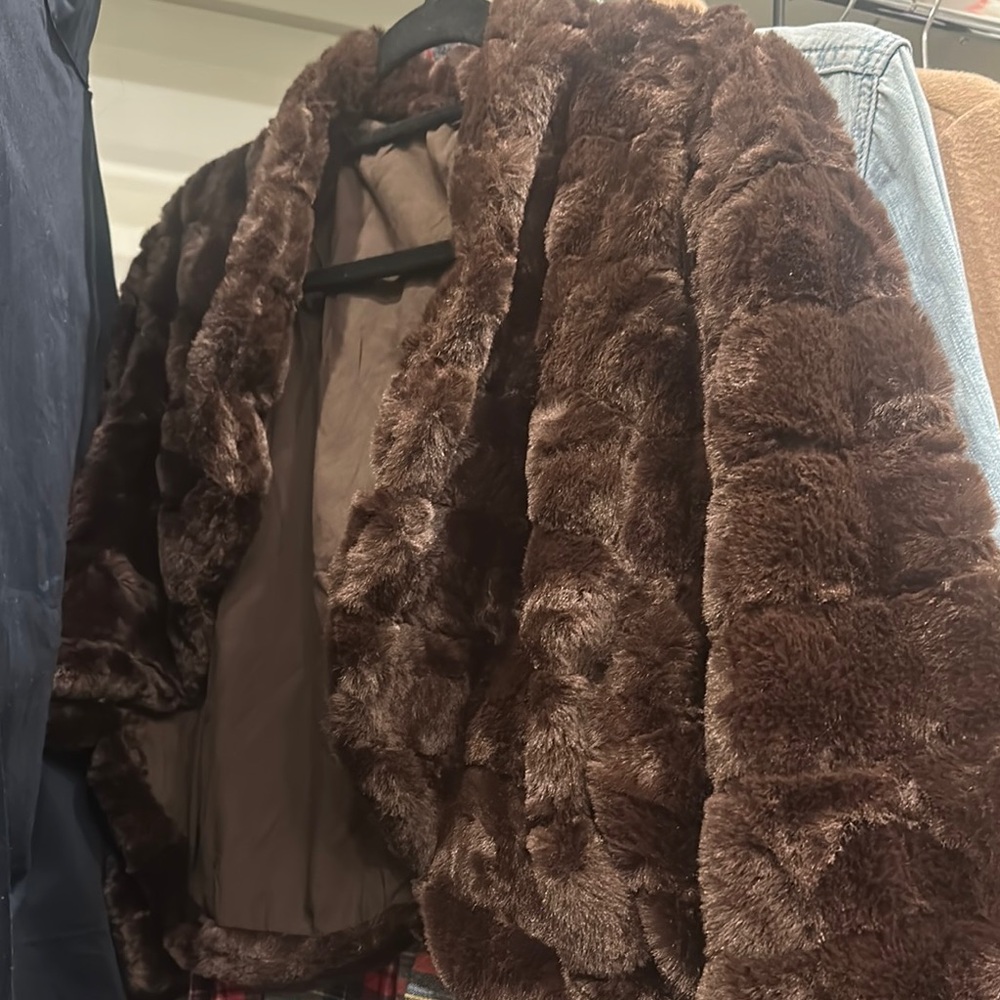 Luxurious Brown Faux Fur Jacket